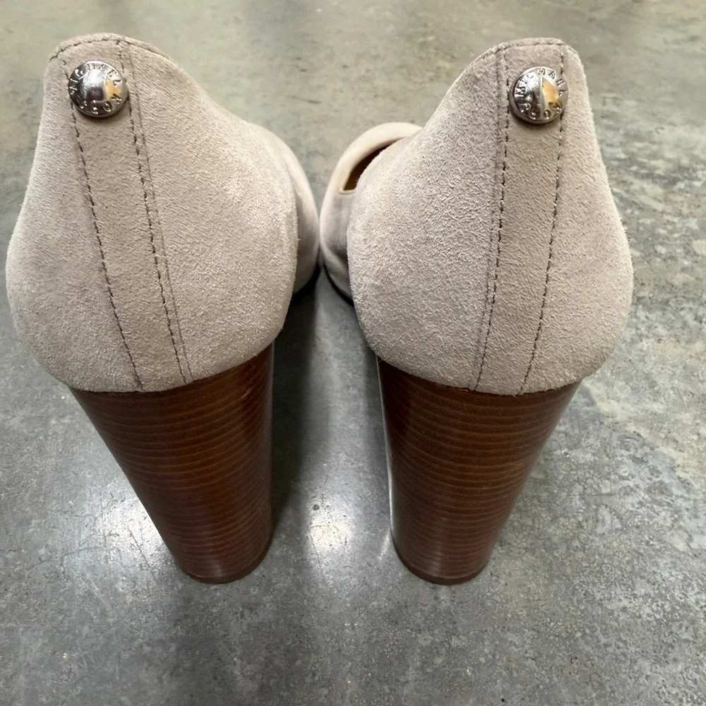 Michael Kors Nude Suede Round-Toe Pumps